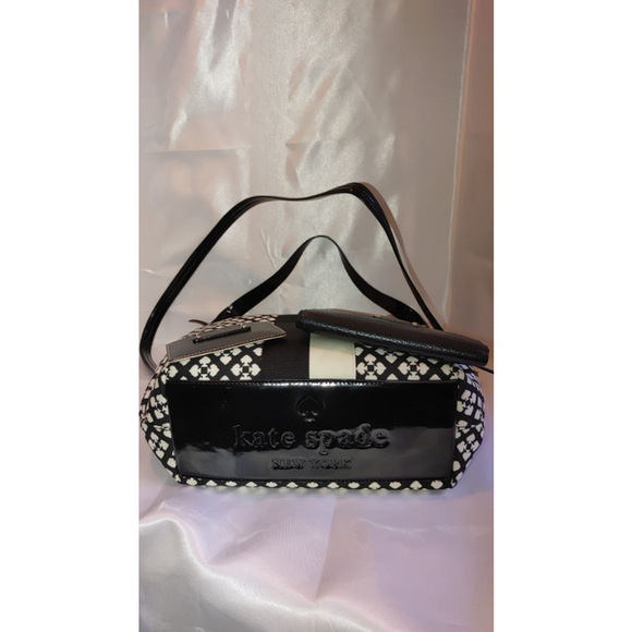 Kate Spade Shoulder Bag/ Wallet & Card Holder Set Canvas Stripe Black/White W OS - Picture 5 of 9